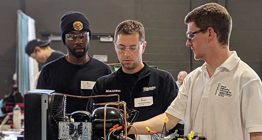 photo of centennial college student mitchell wright at skills ontario 2019